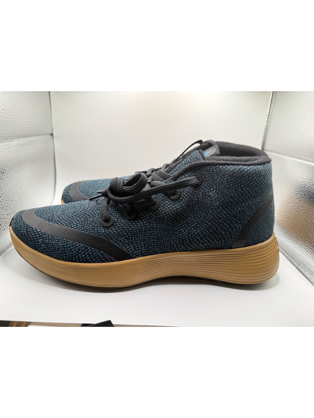 Allbirds men’s 13 Wool Runner Up Mizzle in Natural Black/Chasm Teal
